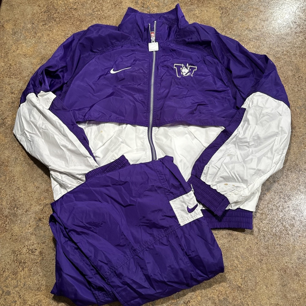 Vintage Y2K Nike Team Washington Huskies Track Suit Purple Medium